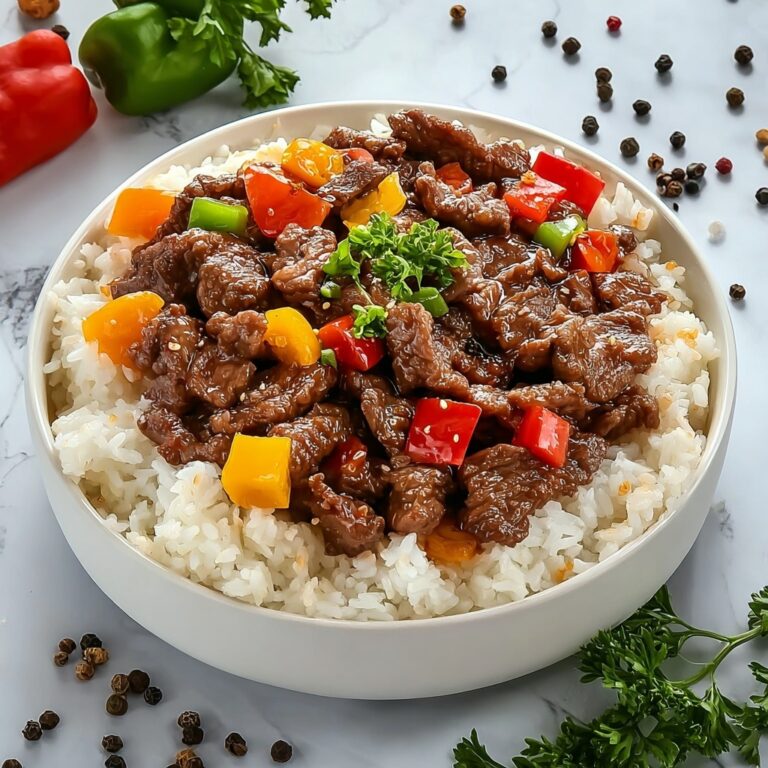 Beef and Pepper Rice Bowl Recipe