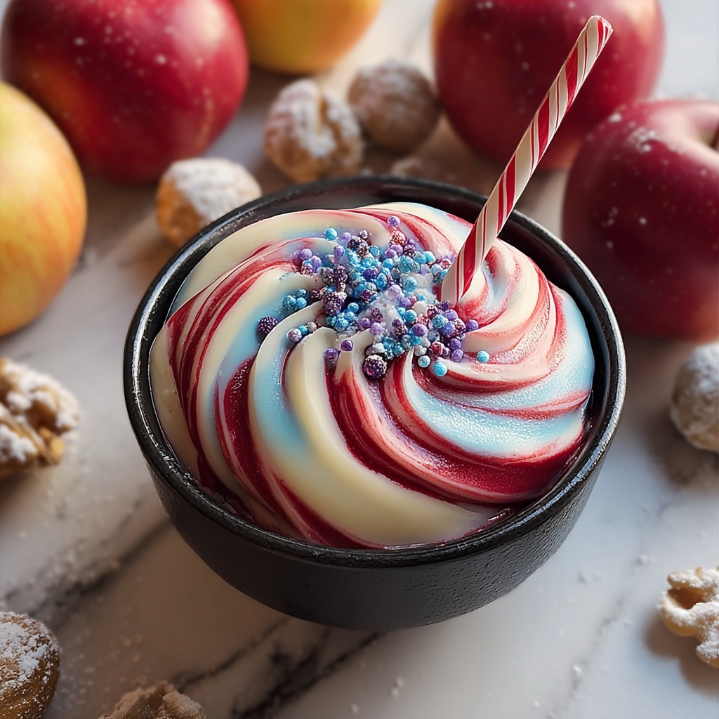 Cotton Candy Swirl Candy Apples Recipe - Recipe Image