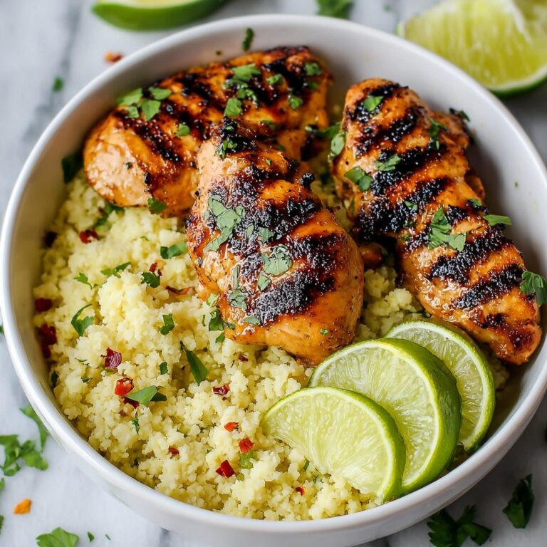 Sweet Chili Grilled Chicken with Coconut-Lime Cauliflower Rice Recipe
