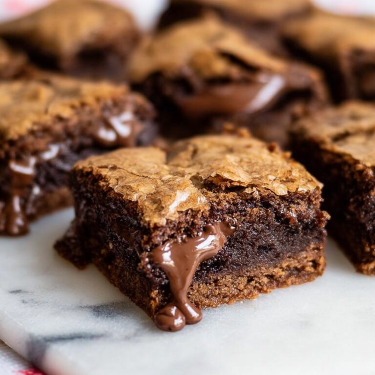 Browned Butter Nutella Blondies with Nutella Pockets Recipe