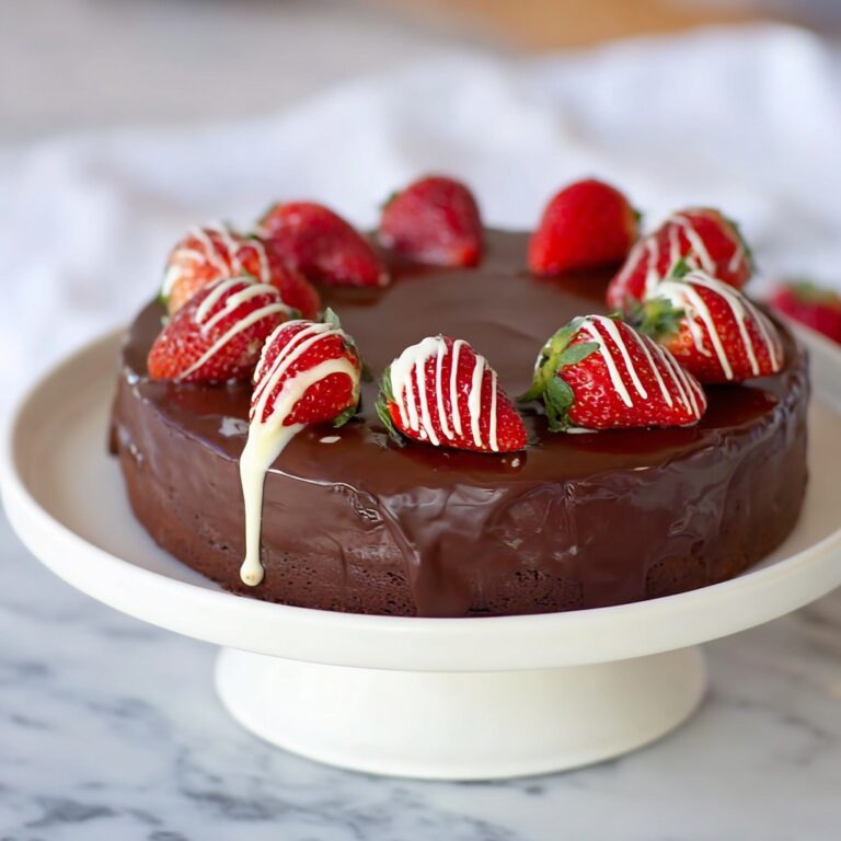 Strawberry Chocolate Ganache Cake Recipe