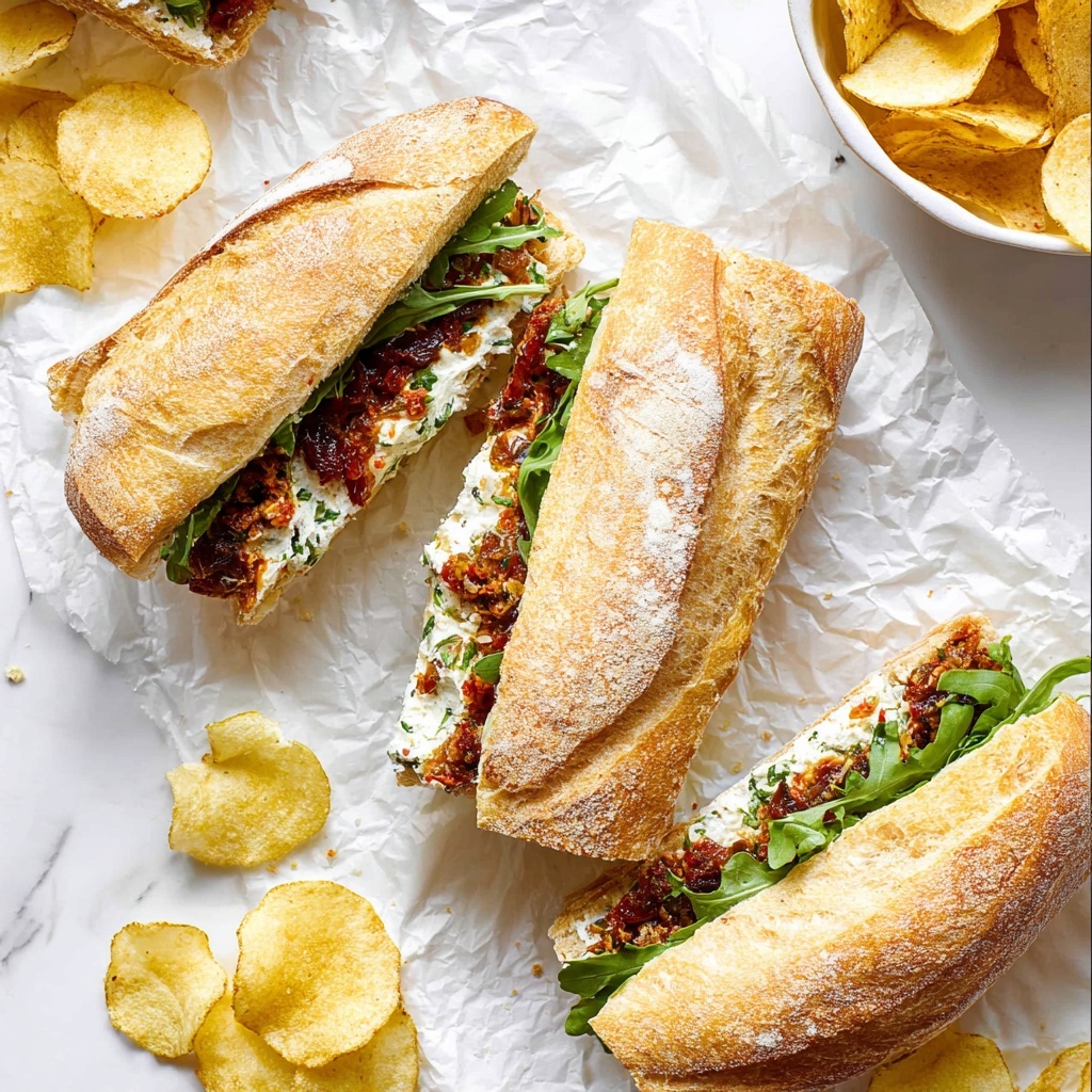 Garlic Herb Ribeye Steak Sandwiches with Sun-Dried Tomato and Arugula Recipe - Recipe Image