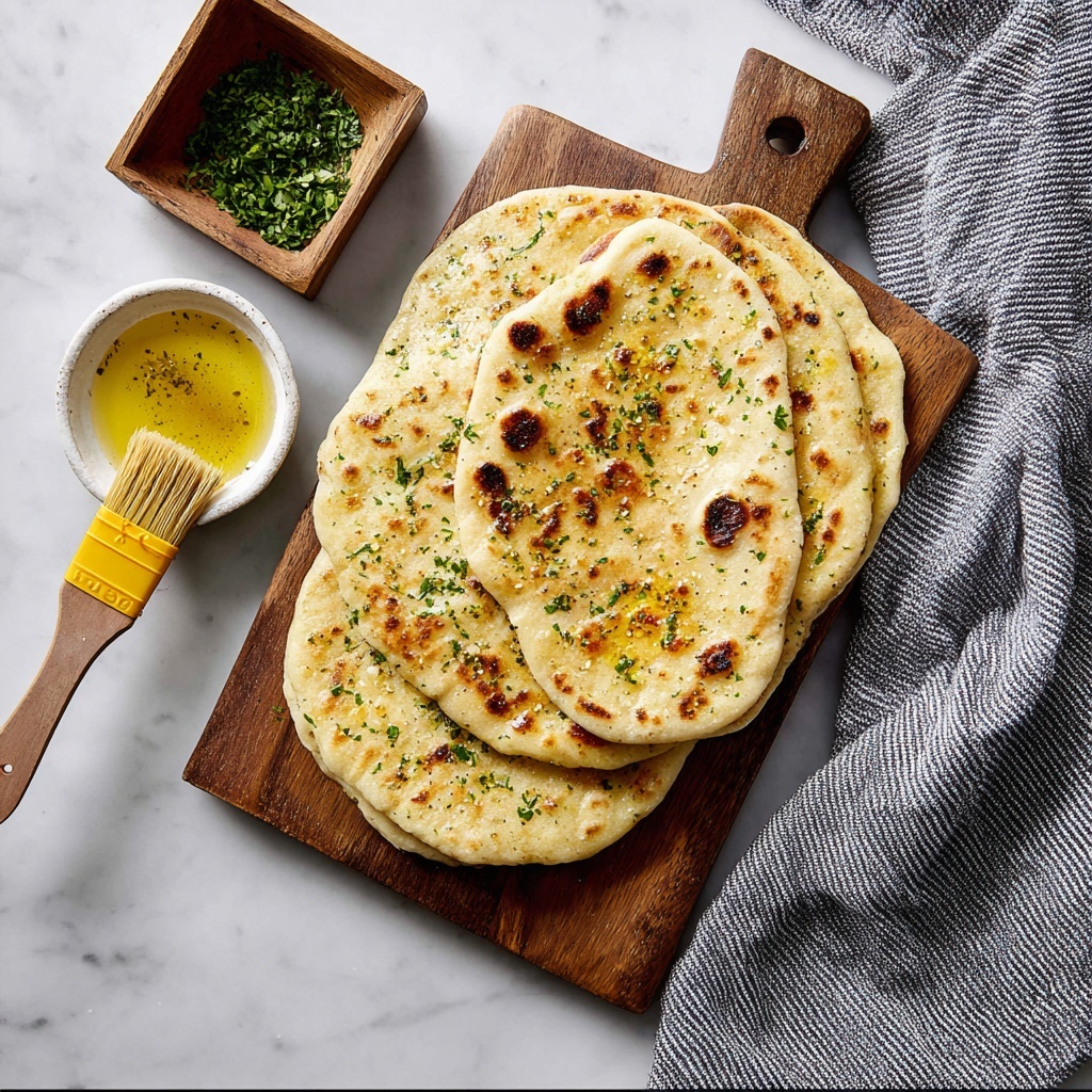 Homemade Garlic Cilantro Naan Bread Recipe - Recipe Image