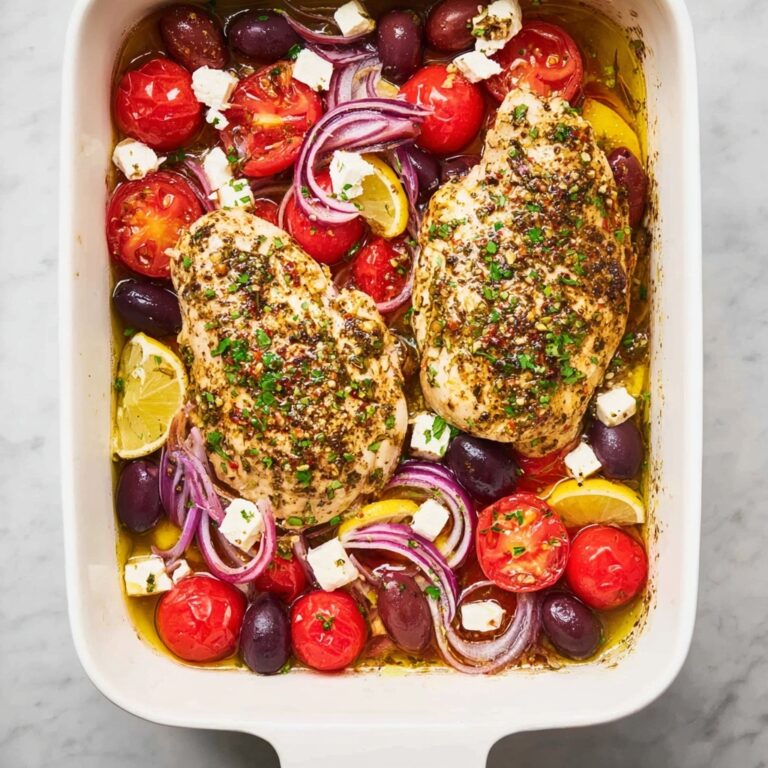 Baked Greek Chicken with Feta, Tomatoes, and Olives Recipe
