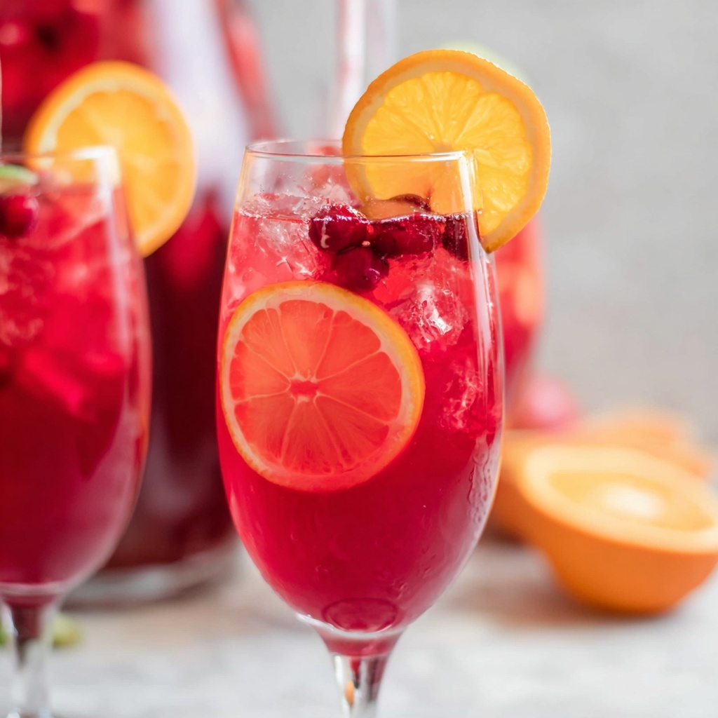 Cranberry Orange Nonalcoholic Sangria Recipe - Recipe Image