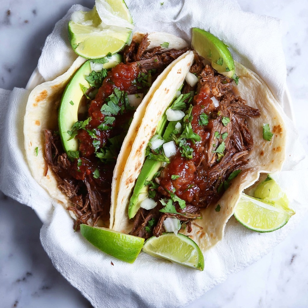 Pork Carnitas Tacos with Spicy Tomato Salsa and Fresh Toppings Recipe - Recipe Image