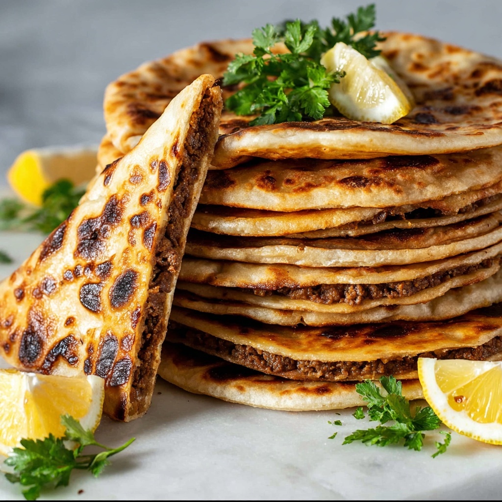 Crispy Lebanese Meat Stuffed Pita - Arayes Recipe - Recipe Image
