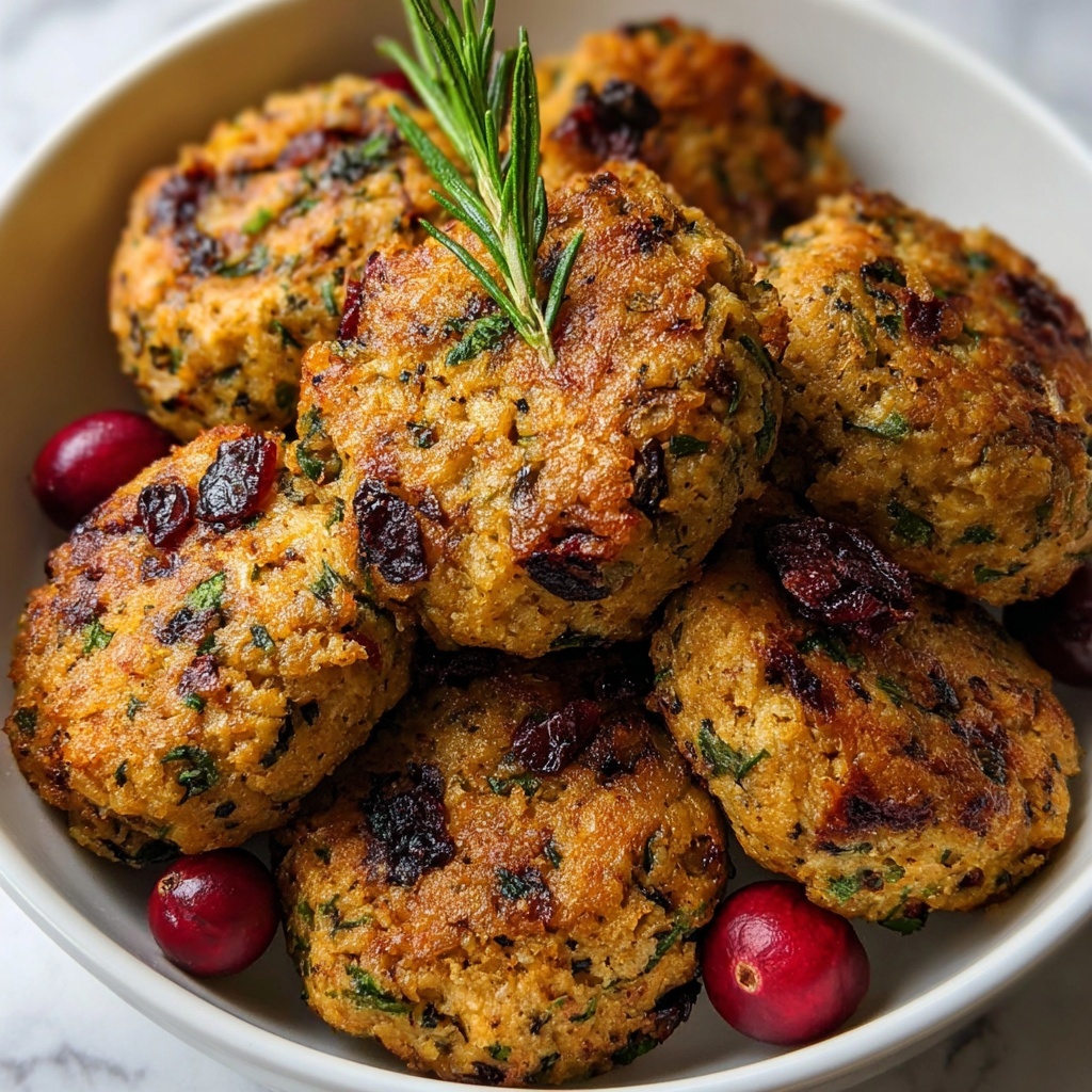 Cranberry Turkey Stuffing Balls Recipe - Recipe Image