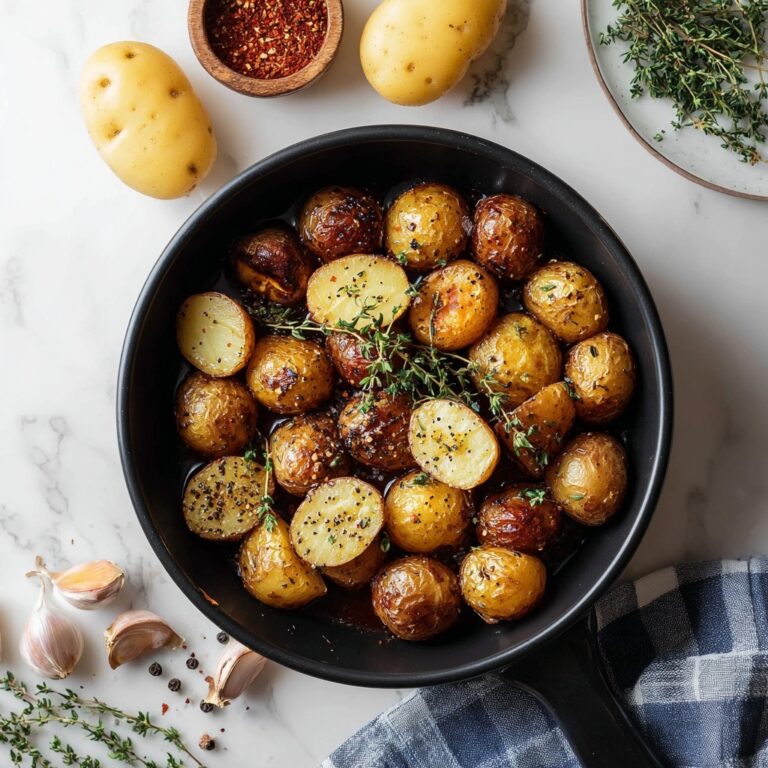 Crispy Roasted Baby Potatoes with Garlic and Thyme Recipe