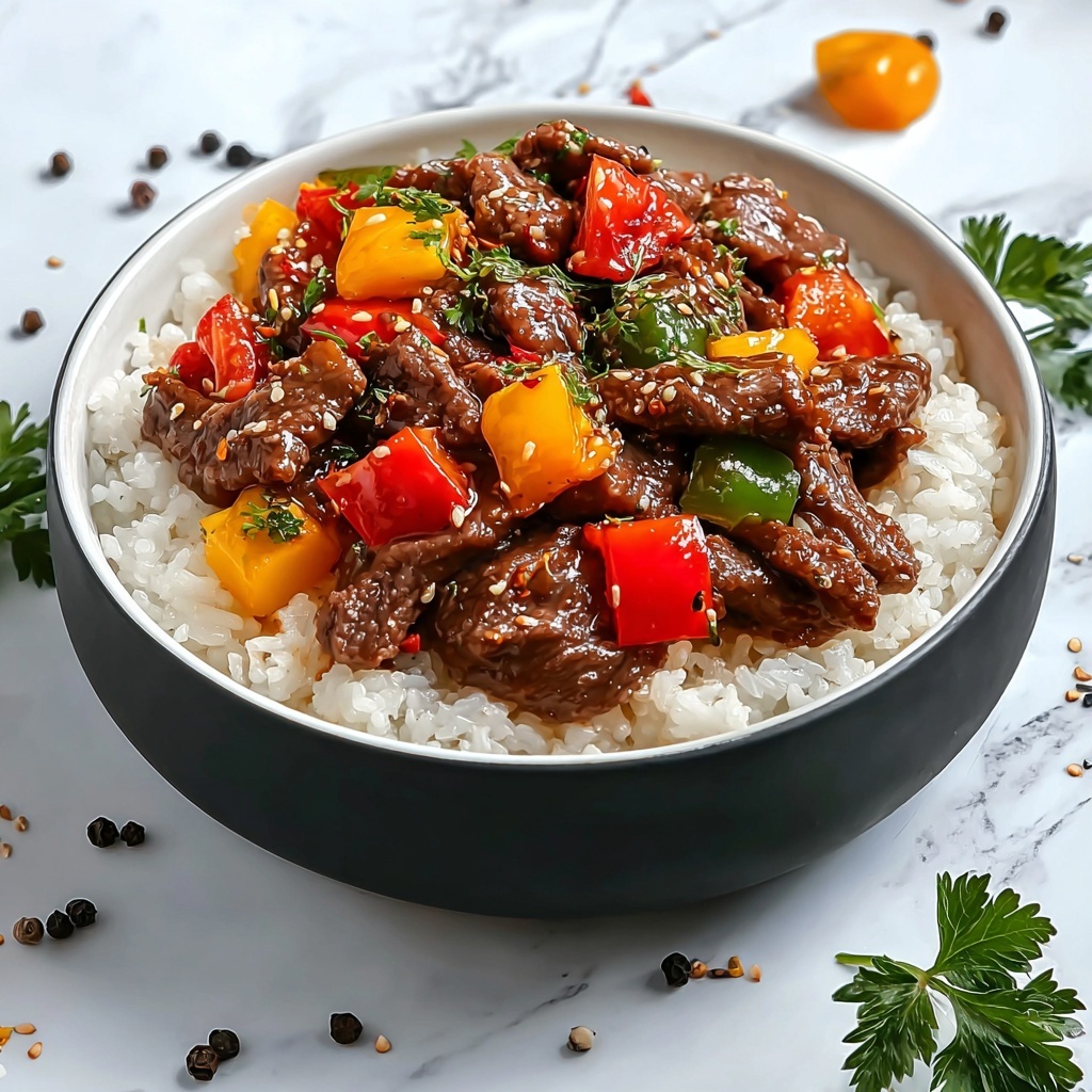 Beef and Pepper Rice Bowl Recipe - Recipe Image