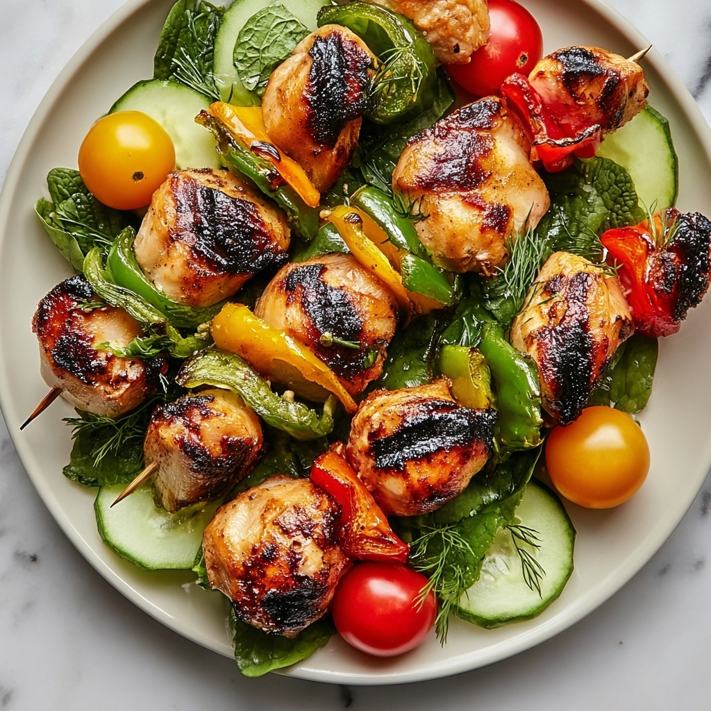 BBQ Chicken Skewer Salad Recipe - Recipe Image