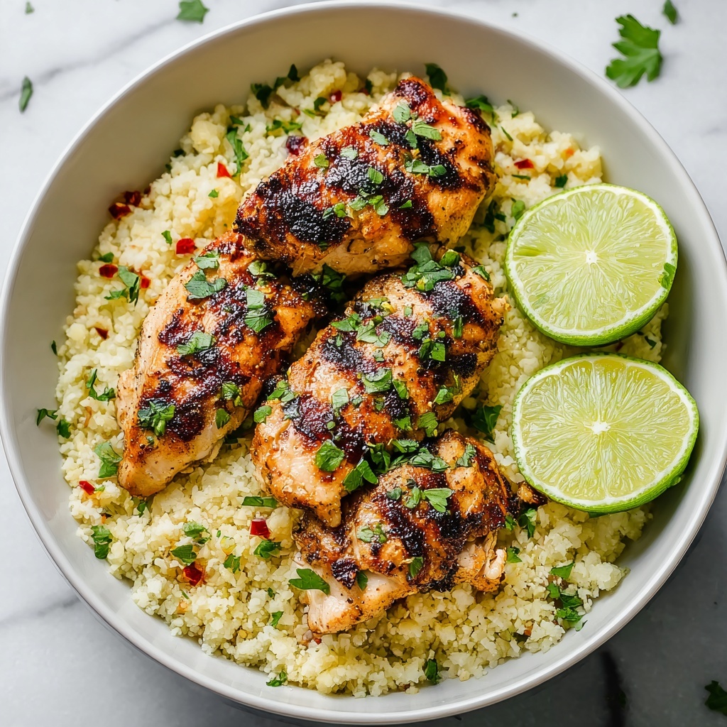 Sweet Chili Grilled Chicken with Coconut-Lime Cauliflower Rice Recipe - Recipe Image