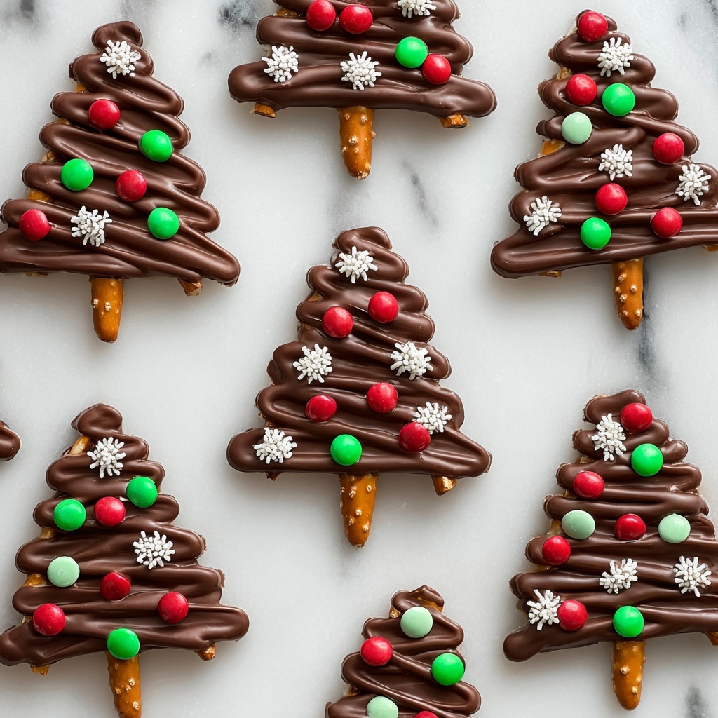 Chocolate Pretzel Christmas Tree Snacks Recipe - Recipe Image