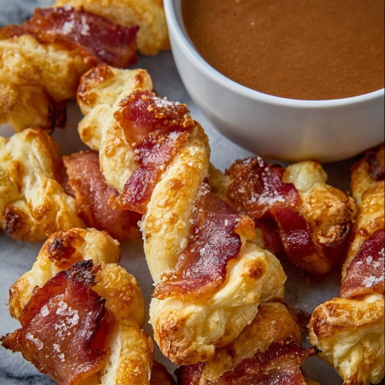Puffy Bacon Twists with BBQ Ranch Sauce Recipe