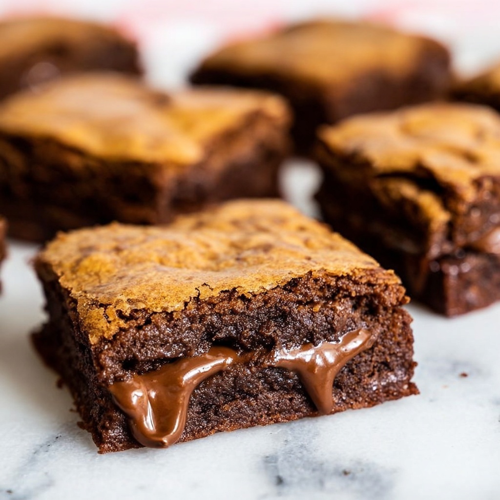 Browned Butter Nutella Blondies with Nutella Pockets Recipe - Recipe Image