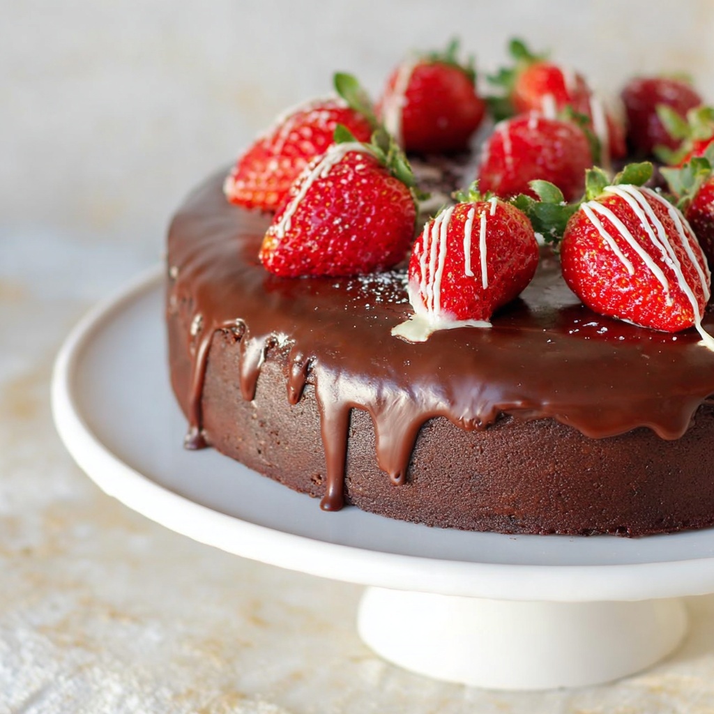 Strawberry Chocolate Ganache Cake Recipe - Recipe Image