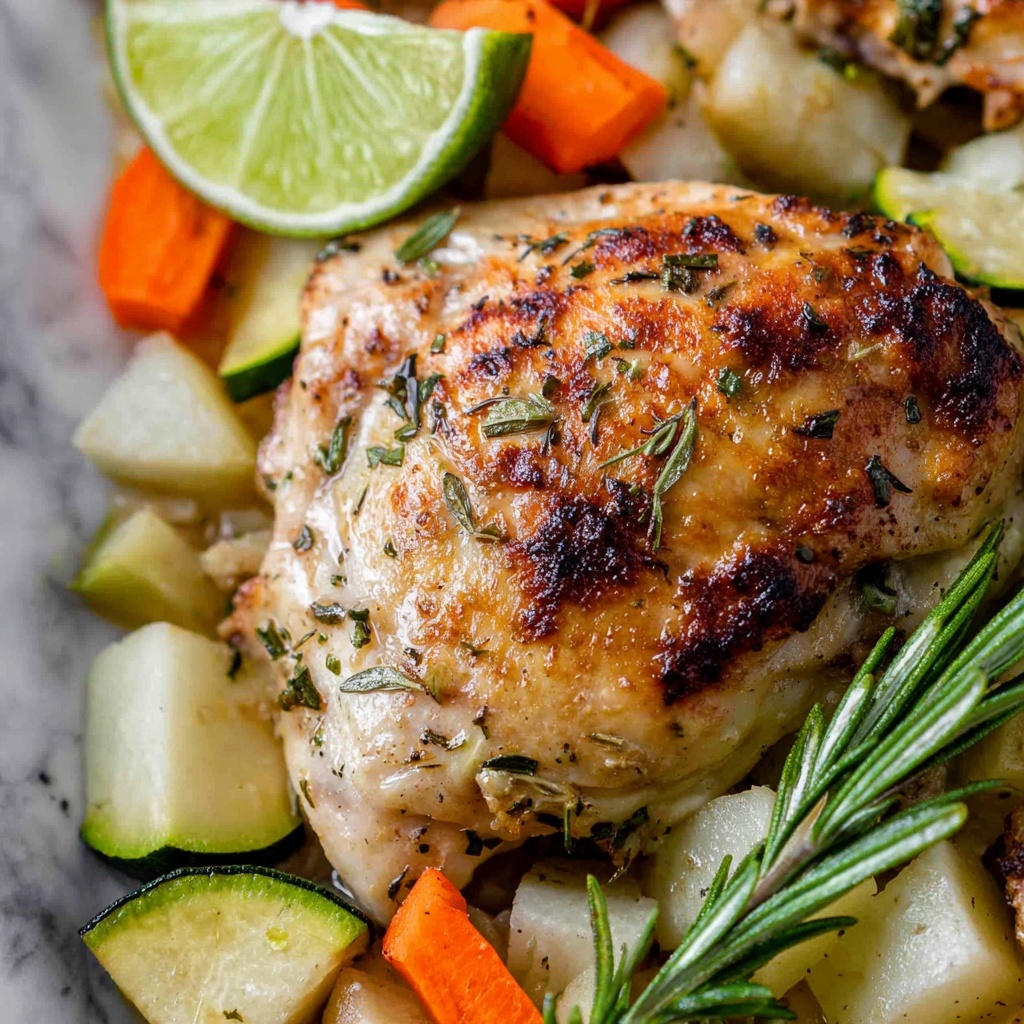 Sheet Pan Rosemary Lime Chicken and Veggies Recipe - Recipe Image