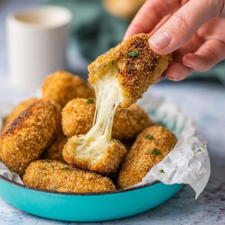 Baked Mozzarella Sticks with Crispy Coating and Marinara Dipping Sauce Recipe