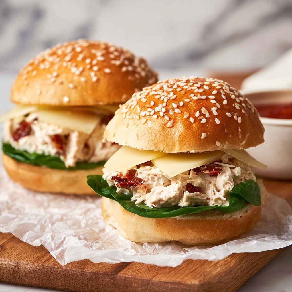 Chicken Alfredo Sandwiches in the Crockpot Recipe - Recipe Image