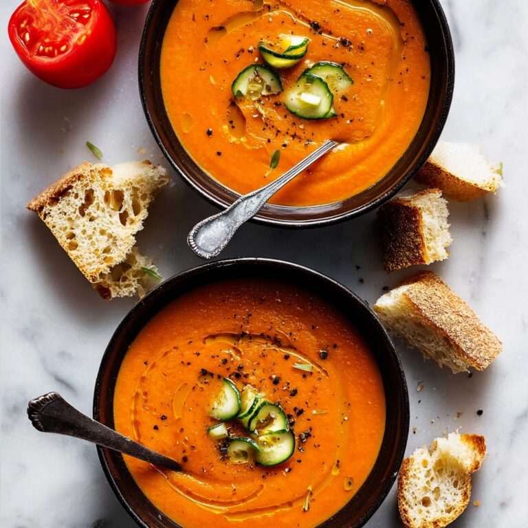 Creamy Homemade Gazpacho with Fresh Vegetables Recipe