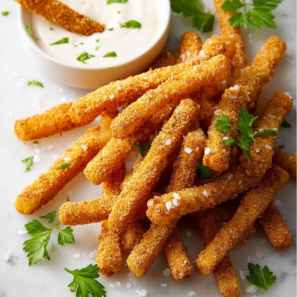 Crispy Haloumi Fries with Garlic Yogurt Dipping Sauce Recipe - Recipe Image