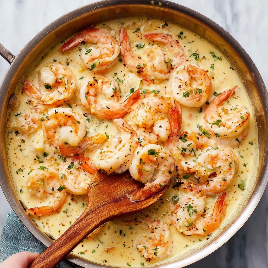 Creamy Garlic Prawns (Shrimp) Recipe - Recipe Image
