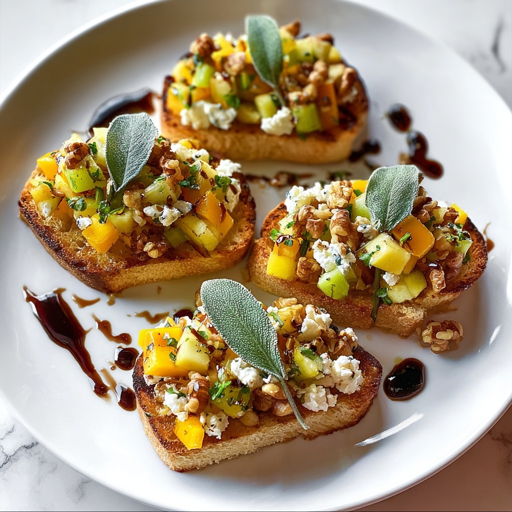 Fall Bruschetta with Butternut Squash, Apples, and Goat Cheese Recipe - Recipe Image
