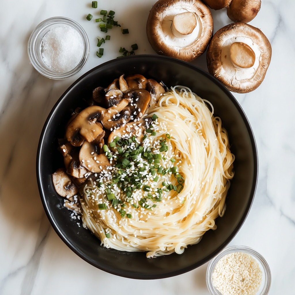 Sesame Noodles with Mushrooms Recipe - Recipe Image