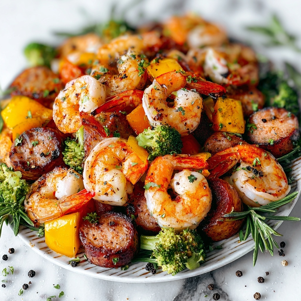 Honey Garlic Shrimp with Sausage and Veggies Recipe - Recipe Image