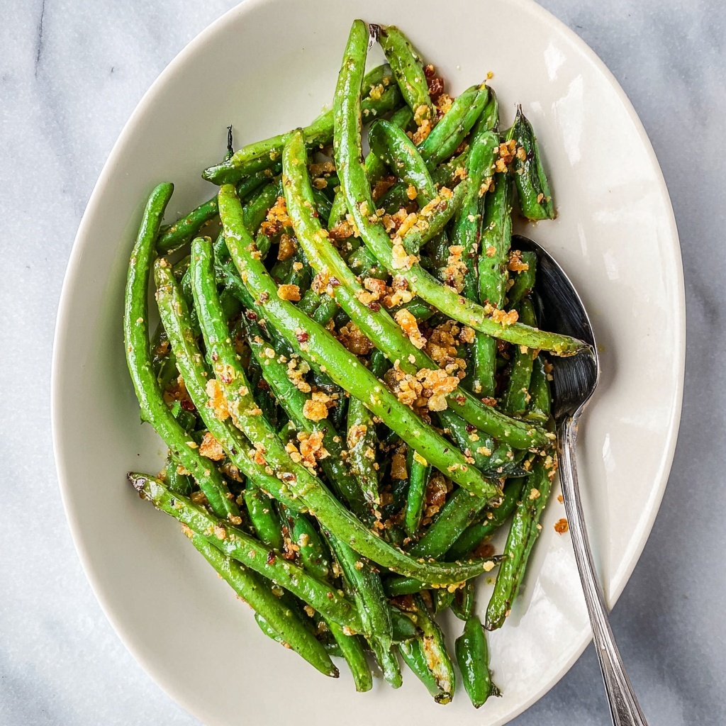Parmesan Garlic Crusted Green Beans Baked to Perfection Recipe - Recipe Image