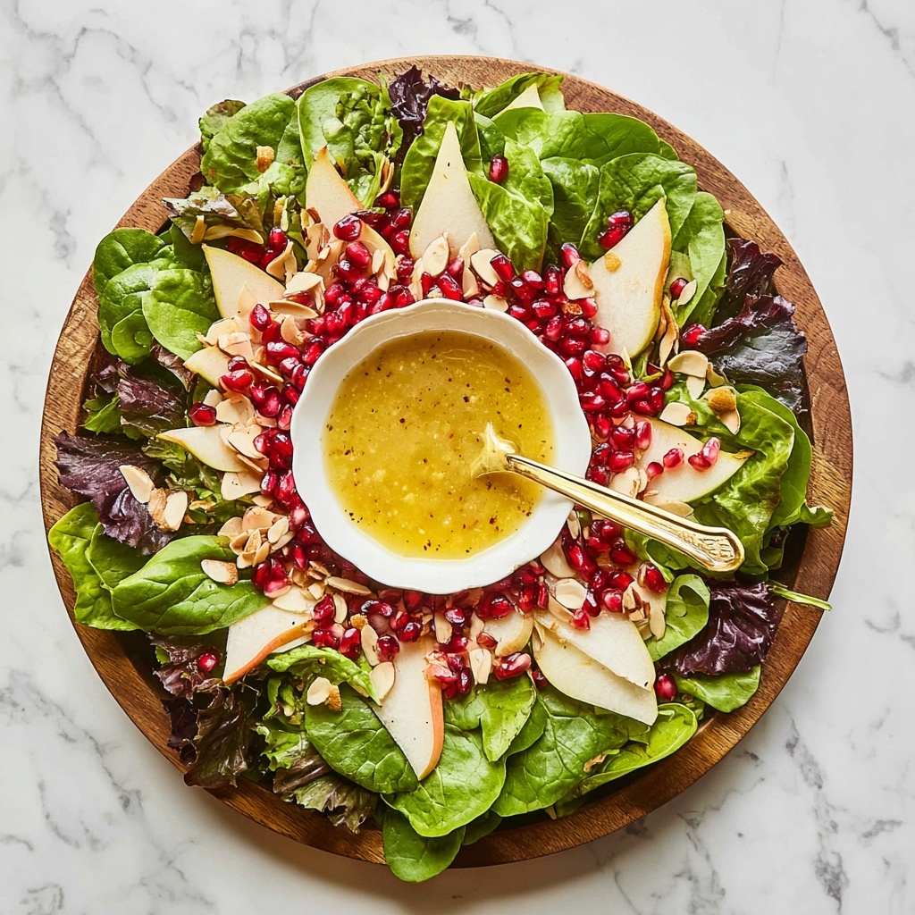 Christmas Salad with Pears, Pomegranate, and Almonds Recipe - Recipe Image