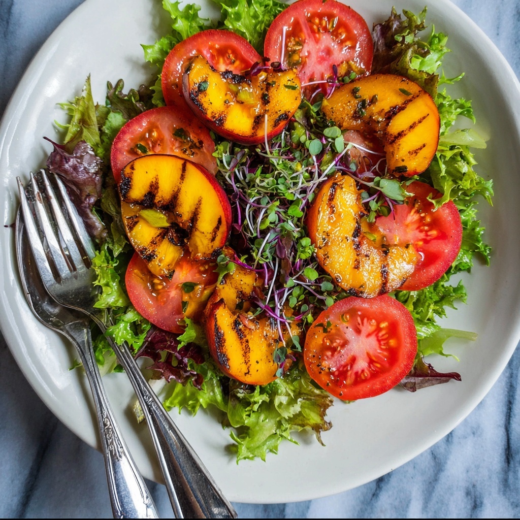 Grilled Peach Tomato Salad Recipe - Recipe Image