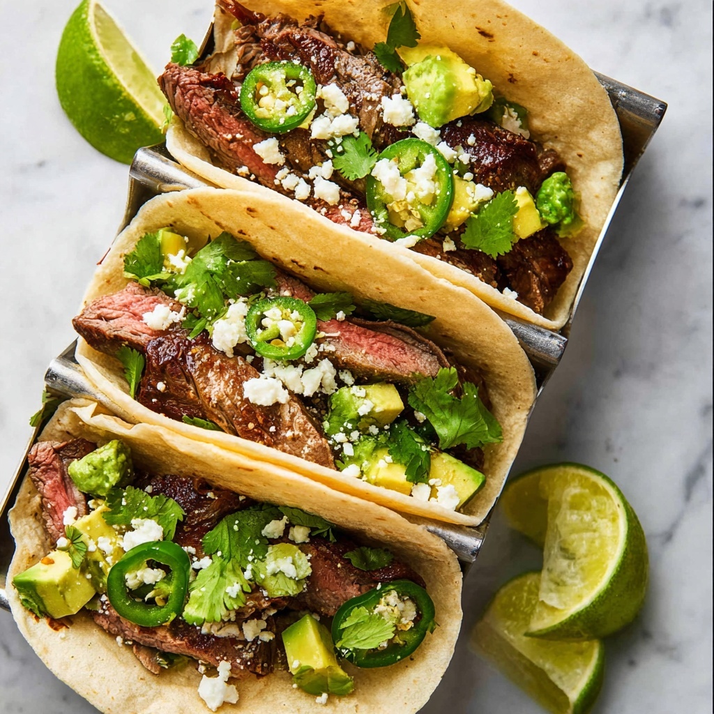 Skirt Steak Tacos with Avocado, Cilantro, and Lime Recipe - Recipe Image