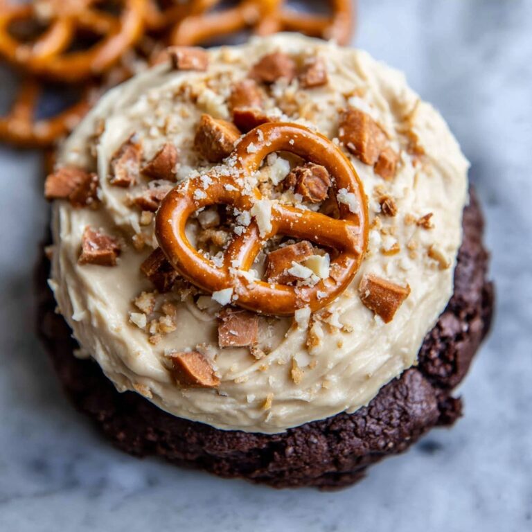 Soft Chocolate Cookies with Peanut Butter Frosting and Crunchy Toppings Recipe
