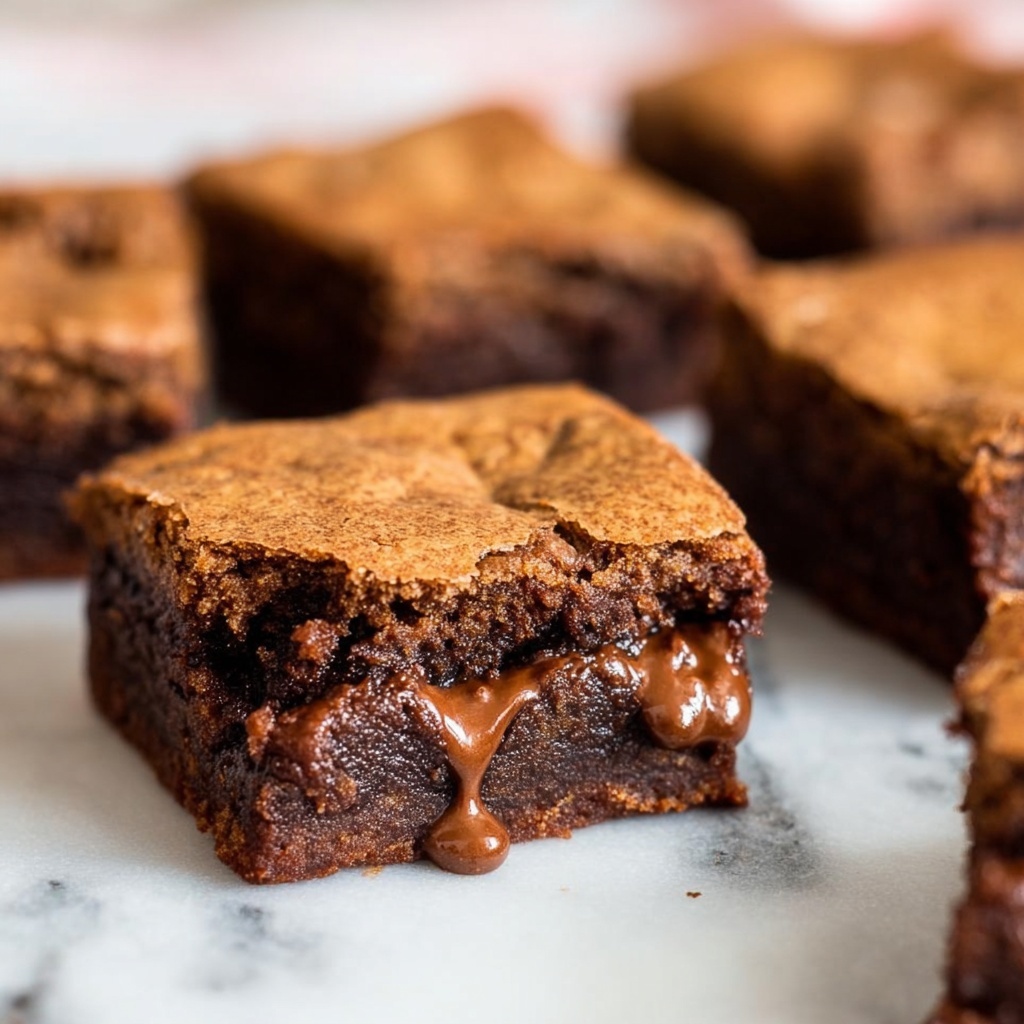 Browned Butter Nutella Blondies with Nutella Pockets Recipe - Recipe Image