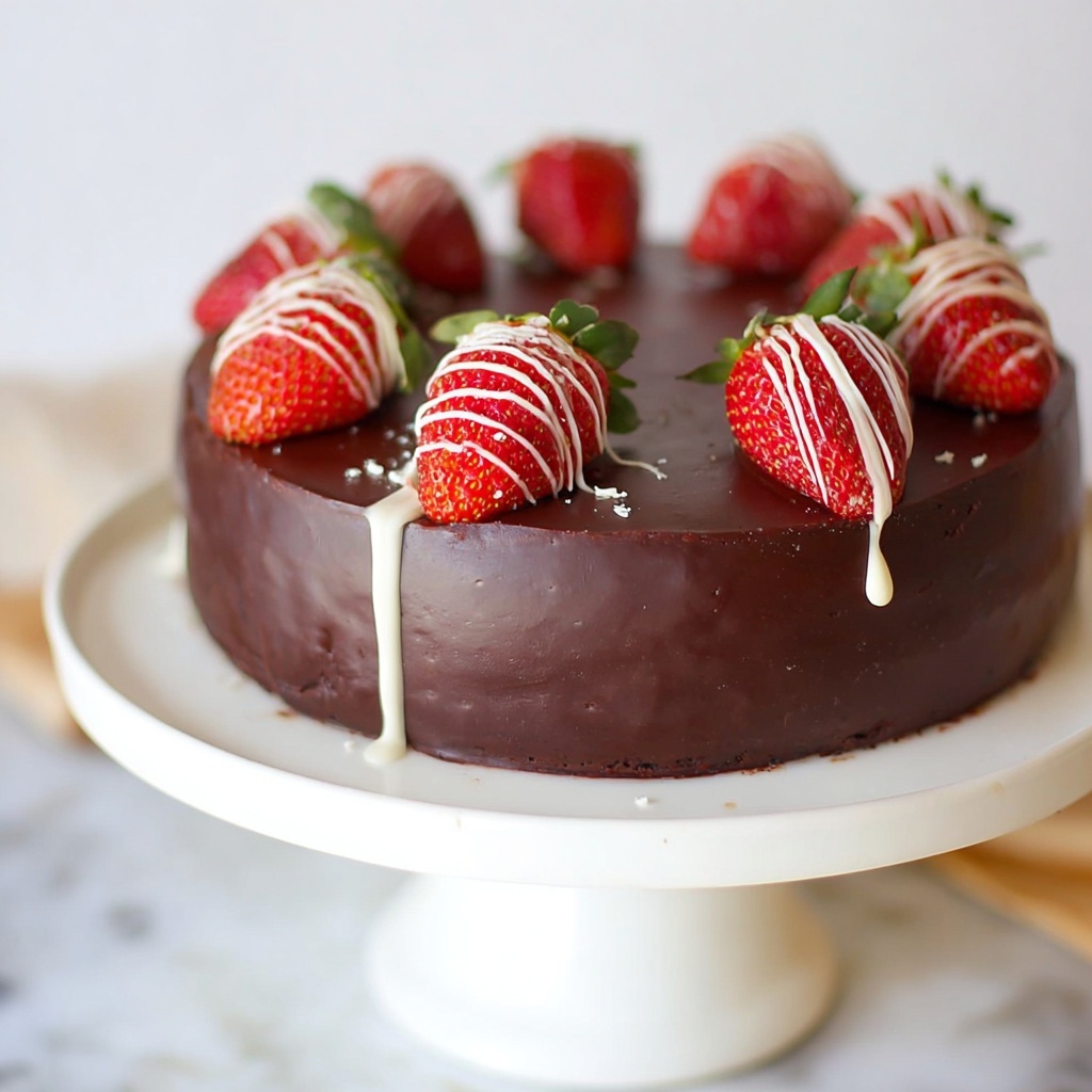 Strawberry Chocolate Ganache Cake Recipe - Recipe Image