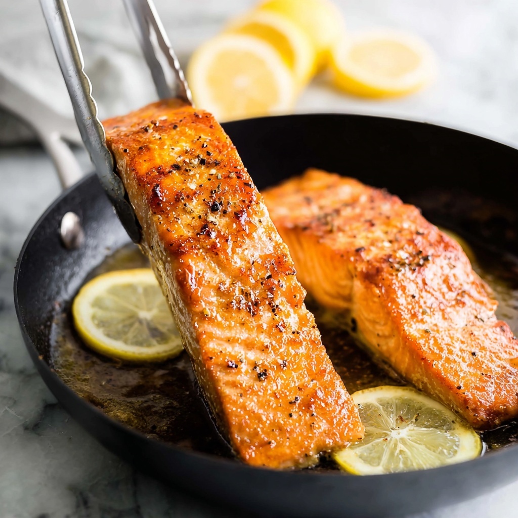 Pan Seared Salmon with Garlic, Capers, and Lemon Recipe - Recipe Image
