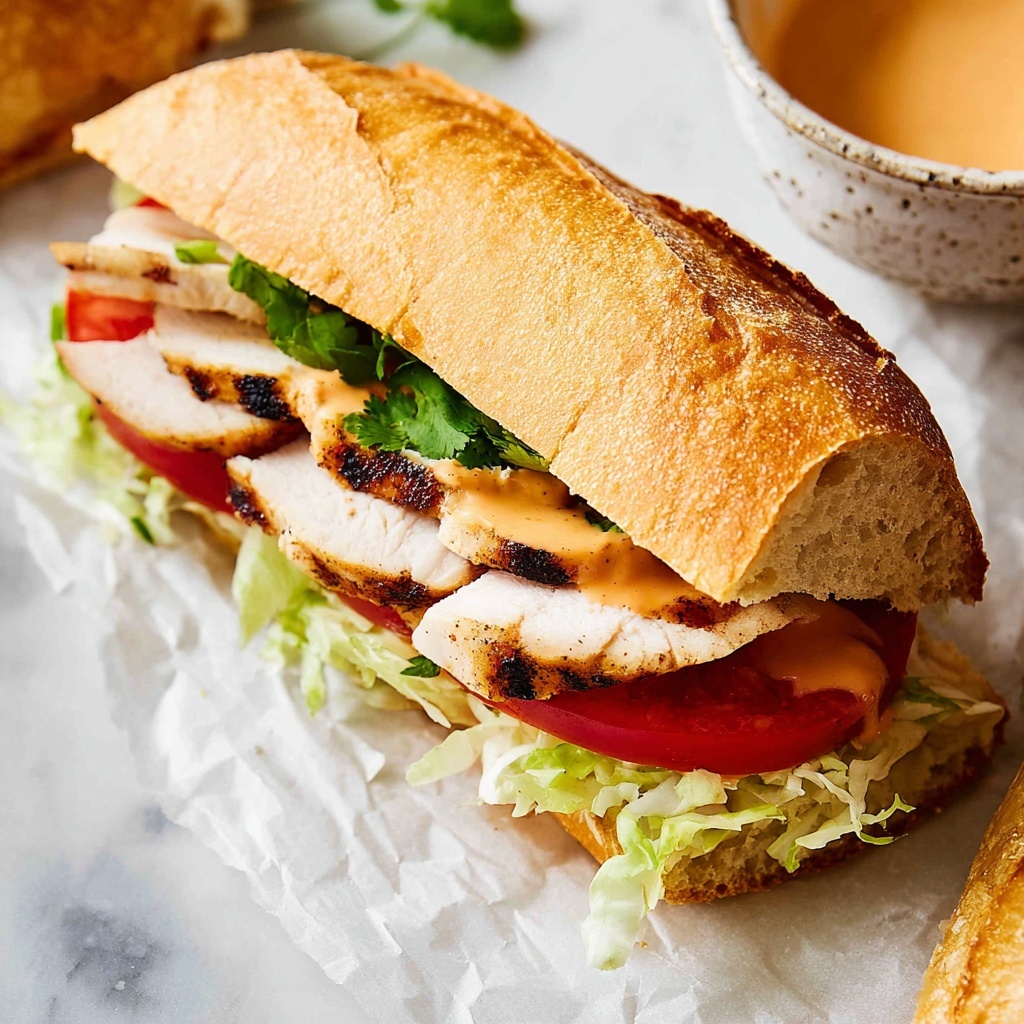 Chicken Torta Sandwiches with Lime, Chipotle Mayo, and Fresh Toppings Recipe - Recipe Image