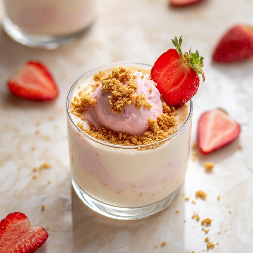 No Bake Cheesecake with Strawberries and Honey Recipe - Recipe Image