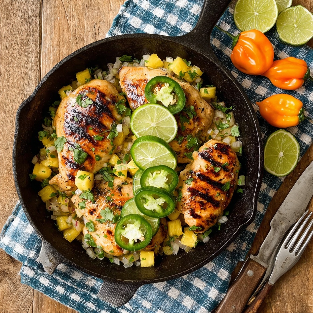 Skinny One Pan Caribbean Jerk Chicken Skillet Recipe - Recipe Image