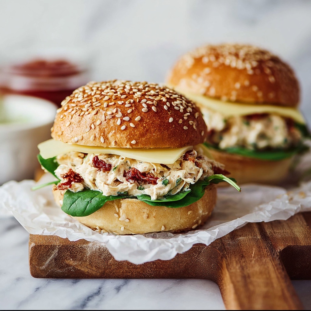 Chicken Alfredo Sandwiches in the Crockpot Recipe - Recipe Image