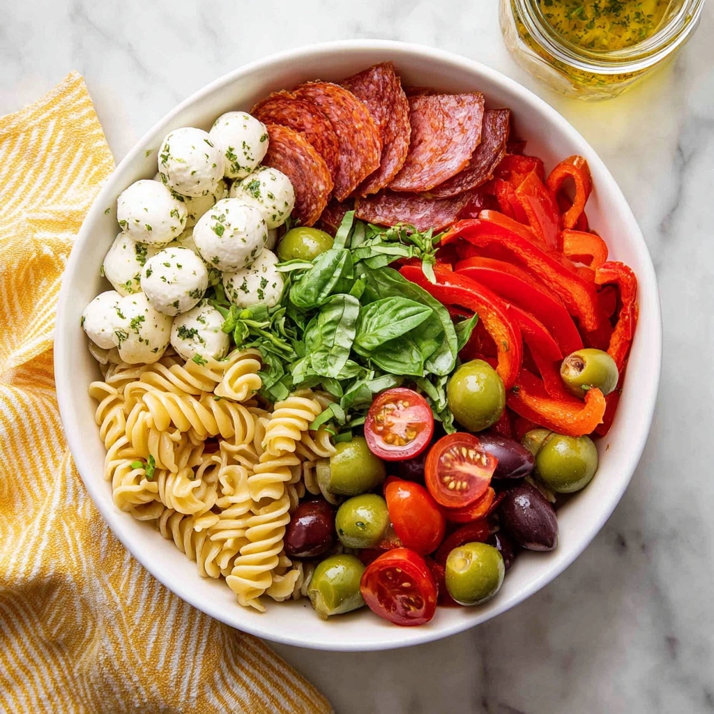 Italian Pasta Salad with Homemade Italian Dressing Recipe - Recipe Image