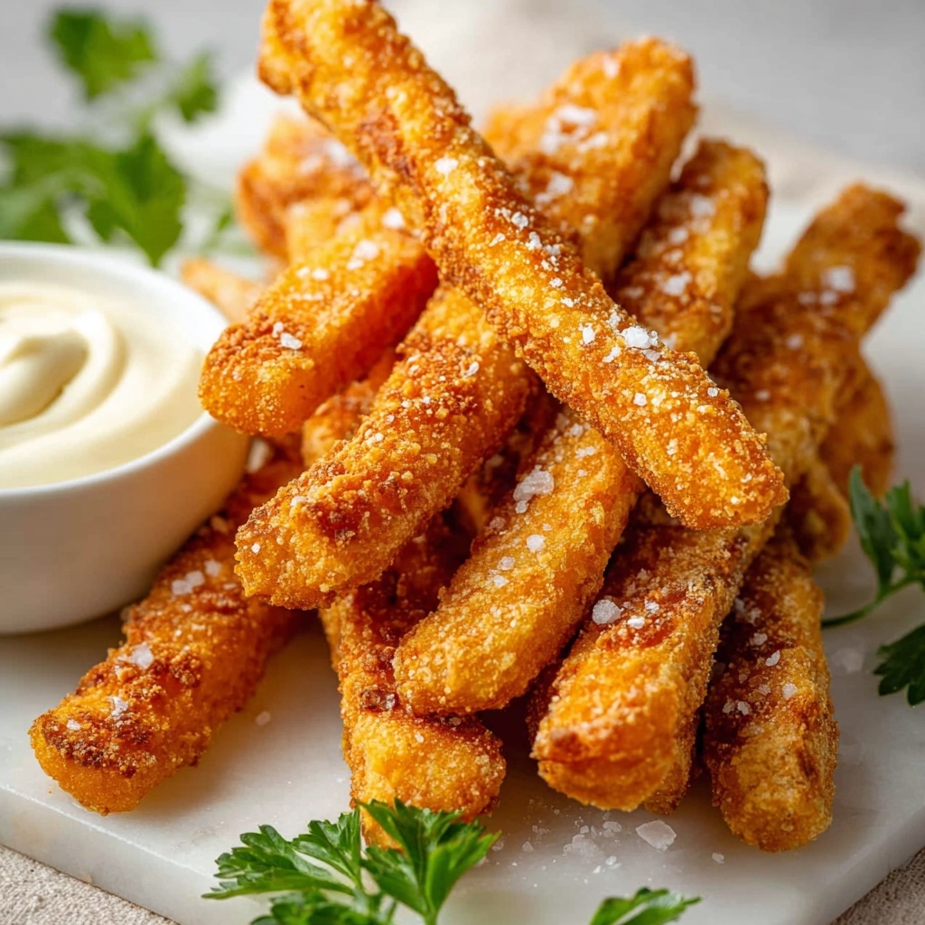 Crispy Haloumi Fries with Garlic Yogurt Dipping Sauce Recipe - Recipe Image