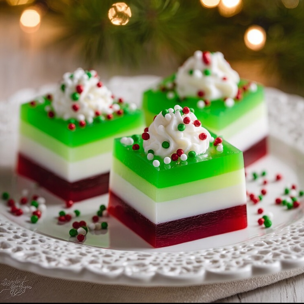 Festive Christmas Layered Jello Fulfilled with Sweetened Condensed Milk Recipe - Recipe Image