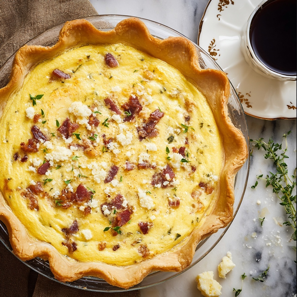 Easy Bacon and Blue Cheese Quiche Recipe - Recipe Image
