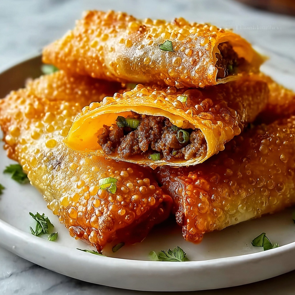 Crispy Cheeseburger Eggrolls Recipe - Recipe Image