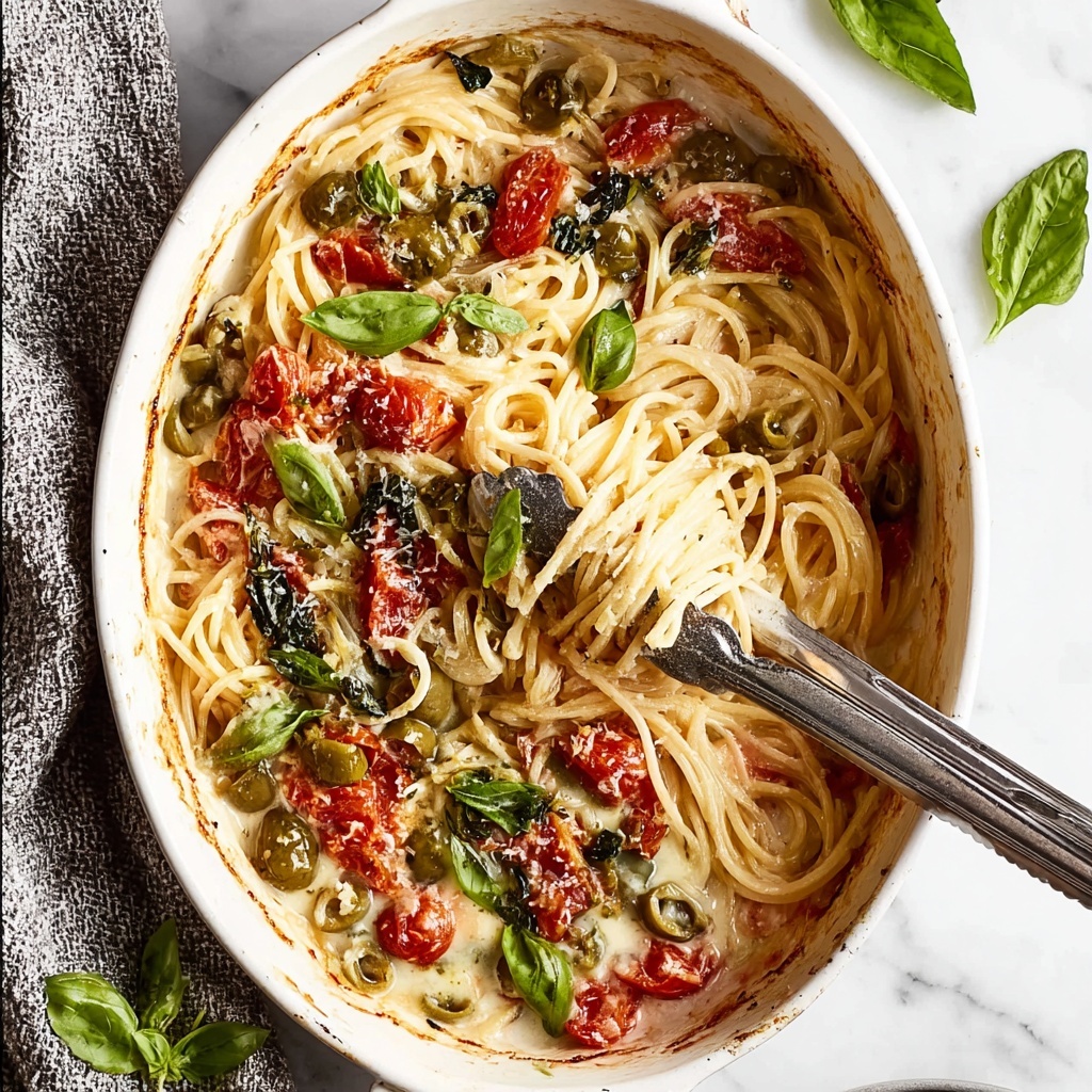 Baked Feta Pasta with Olives and Capers Recipe - Recipe Image