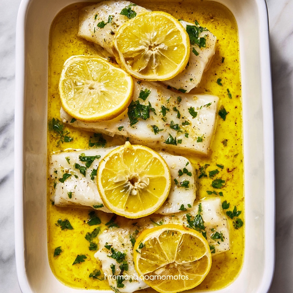 Garlic Butter Lemon Baked Cod Recipe - Recipe Image