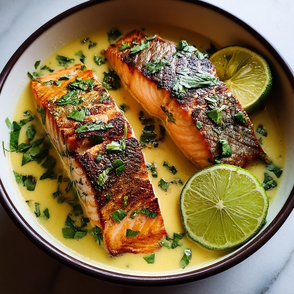 Poached Salmon in Coconut Lime Sauce Recipe - Recipe Image