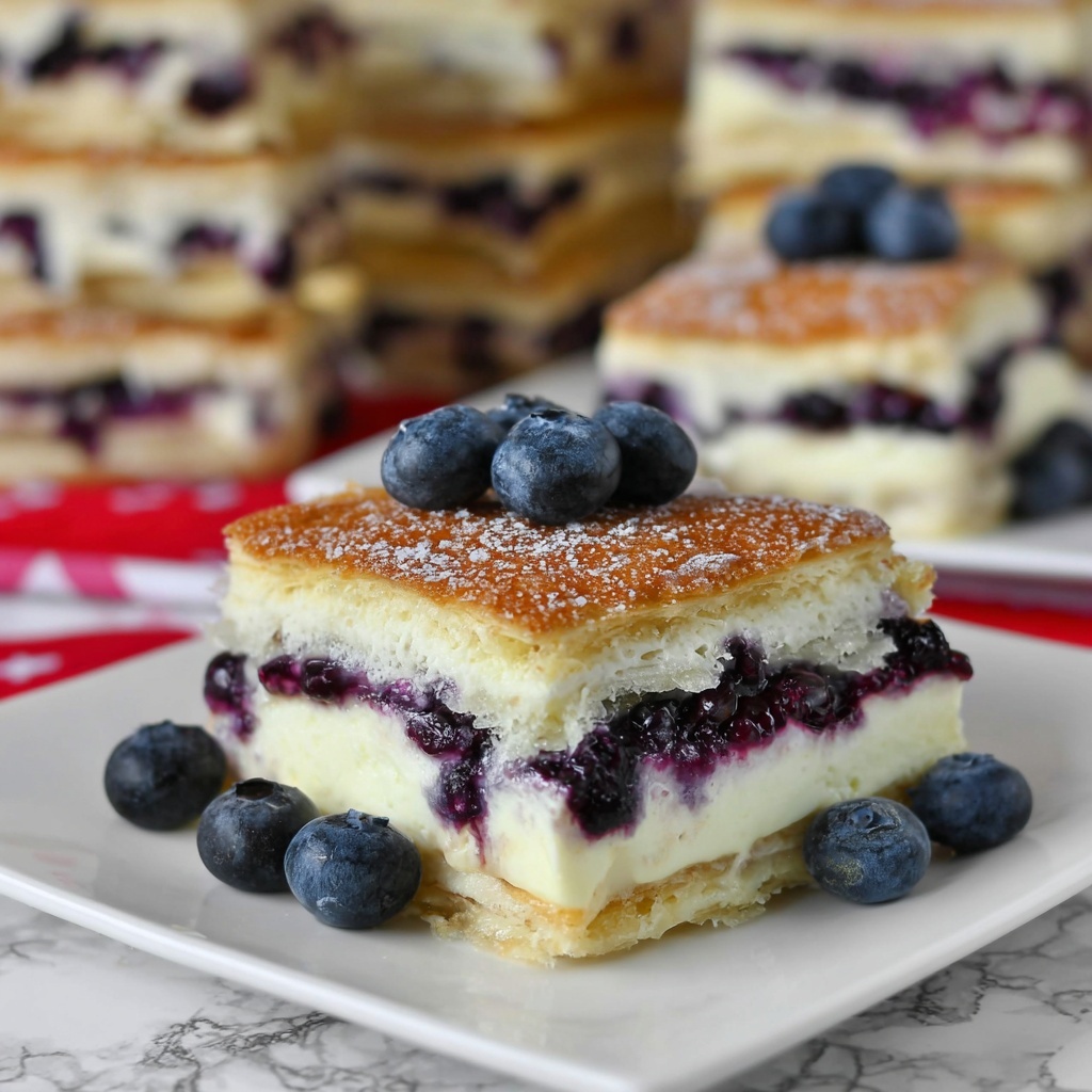 Blueberry Sopapilla Cheesecake Bars Recipe - Recipe Image